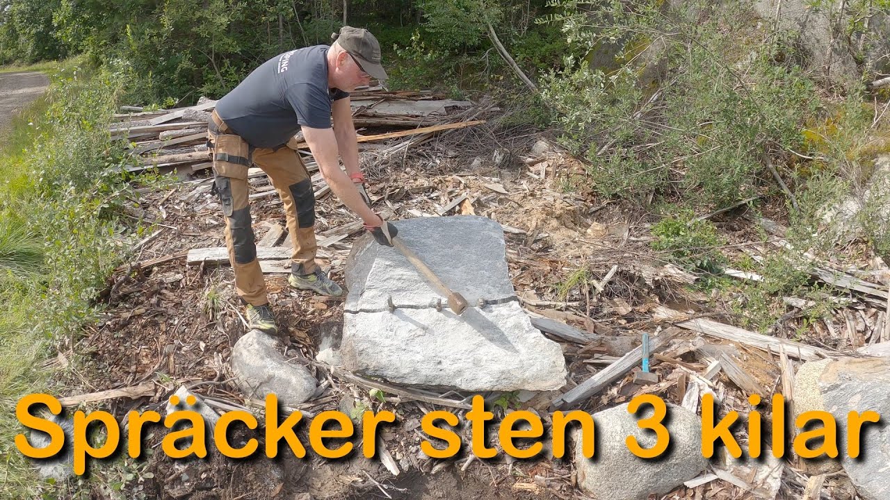Spräcka sten med 3 kilar (Stenspräckning med kil)