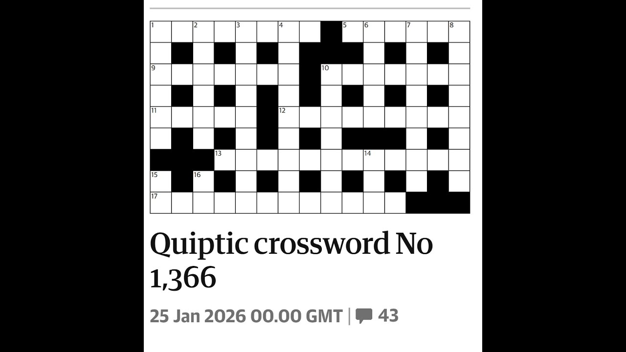 The Guardian Quiptic Crossword No. 1,366 - 25/01/2026