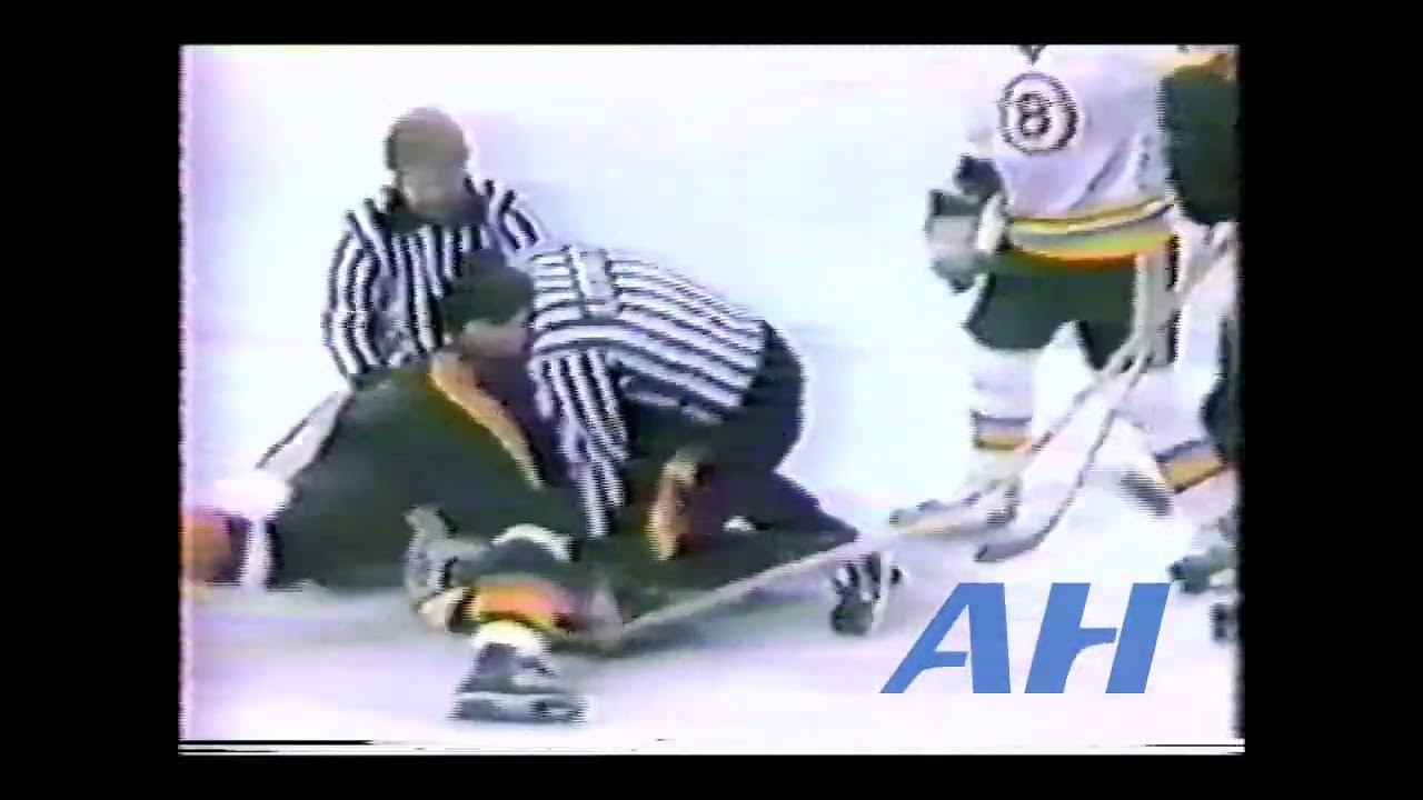 NHL Mar. 15, 1980 Mike Milbury,BOS v Dave Logan,VCR Live + (HL) Boston Bruins Vancouver Canucks