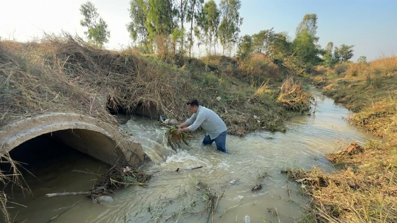 Underground Drain Releases Powerful Flood Water
