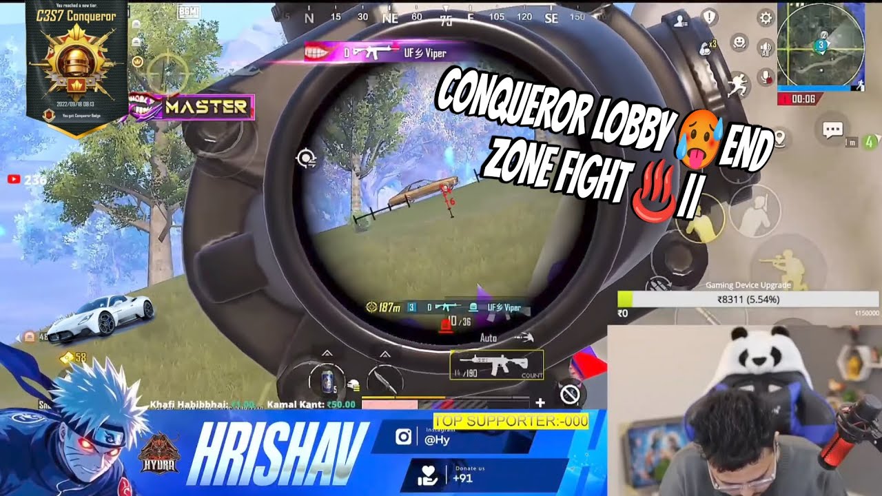 CONQUEROR LOBBY 🥵END ZONE FIGHT ♨️|| OP M4 16 SPRAY|| HYDRA HRISHAV 