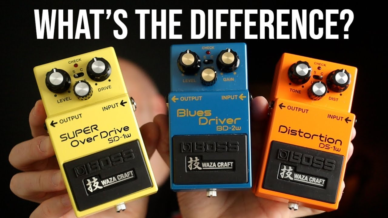 What's the difference?! BOSS Waza Craft SD-1w vs BD-2w vs DS-1w (Pedal Demo and Comparison)