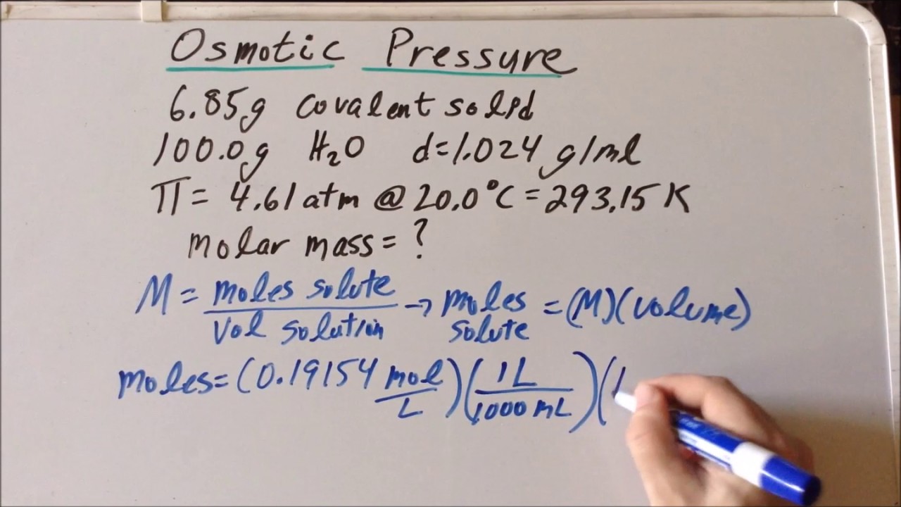 Colligative properties: osmotic pressure &Pi; problem