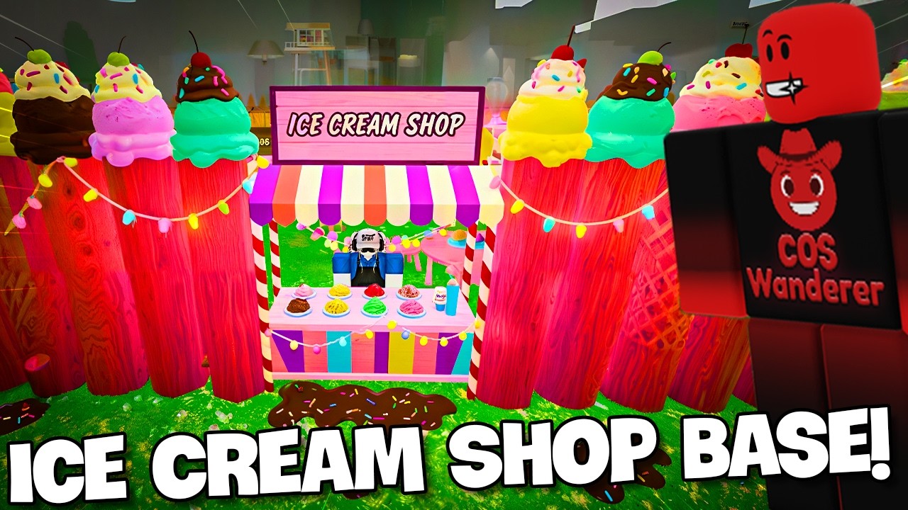 I Built an Ice Cream Shop Base in 99 Nights in a Forest