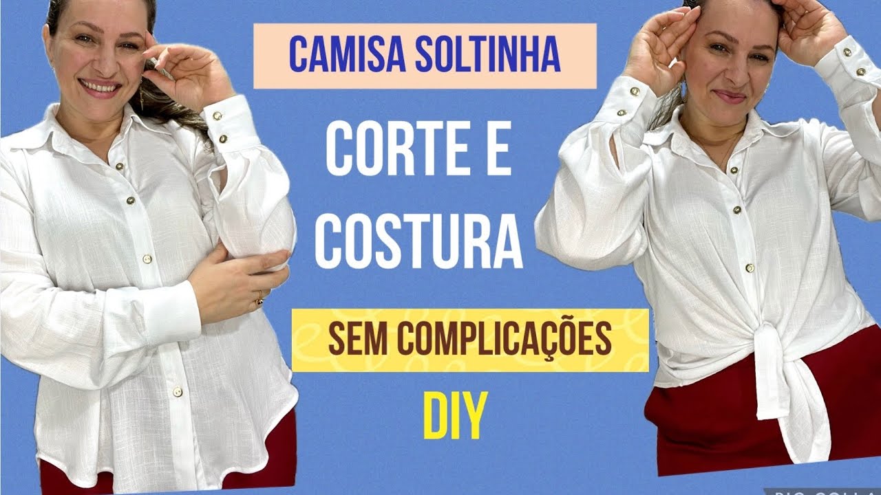 CAMISA SOLTINHA LINDA E FÁCIL PASSO A PASSO CORTE E COSTURA #costurafácil #costurando #passoapasso