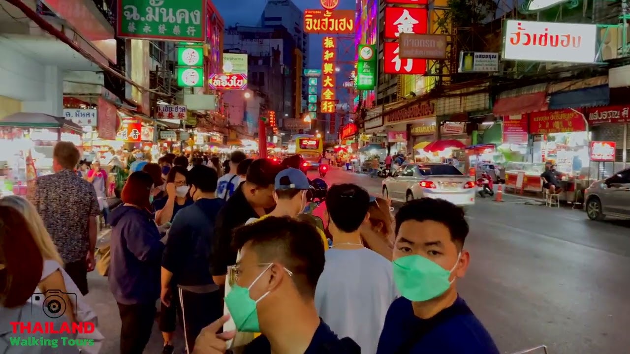 🇹🇭 Night Walk tour at Chinatown Bangkok | Thai Walk Tour [Thailand 4K]