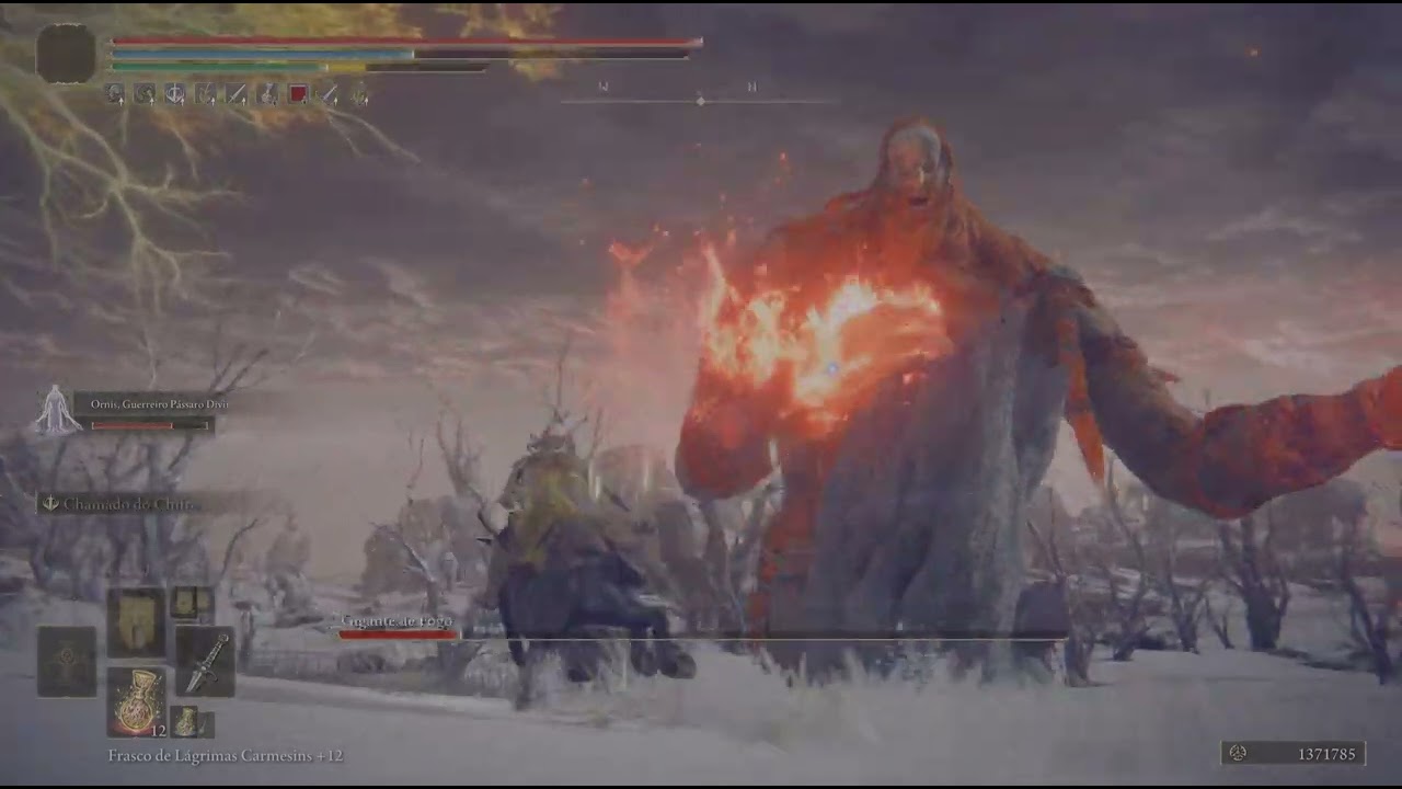 ELDEN RING Guerreiro com Chifres vs Gigante de Fogo