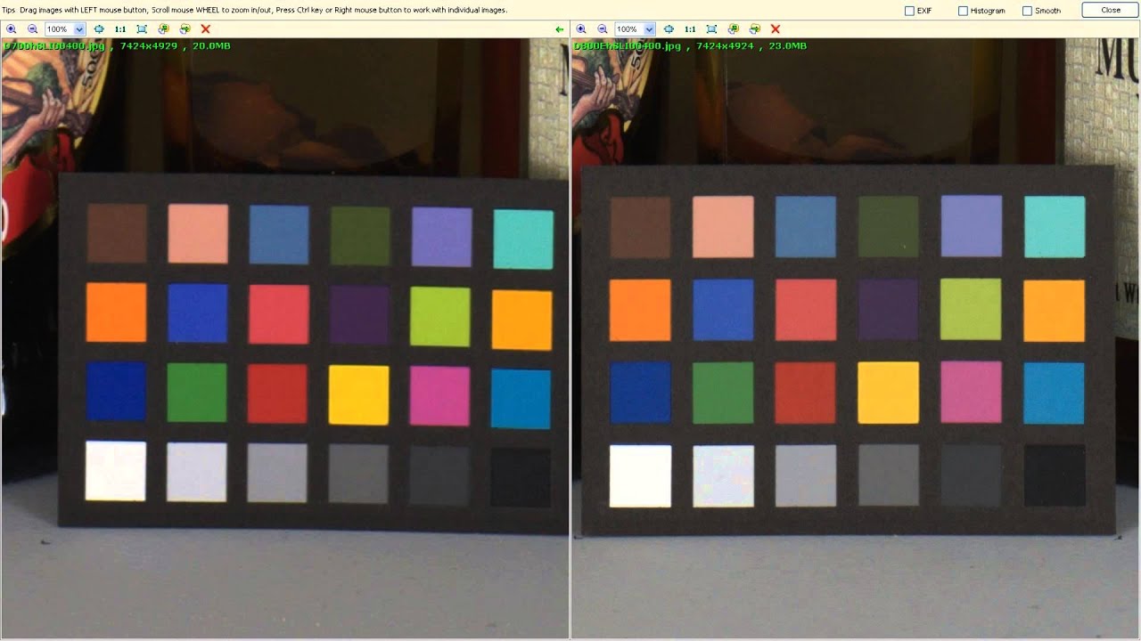 Nikon D800E vs Nikon D700 Resolution Test