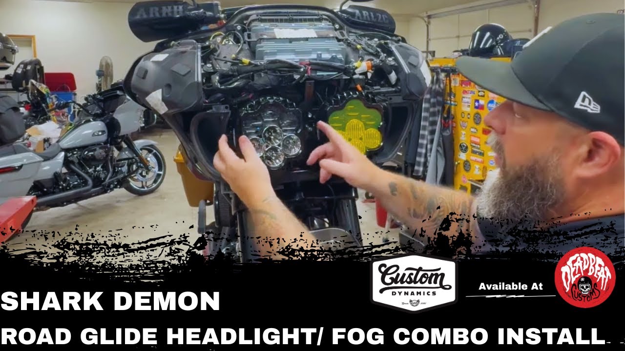Shark Demon LED Headlight & Fog Lamp Kit Install | Road Glide Performance Bagger