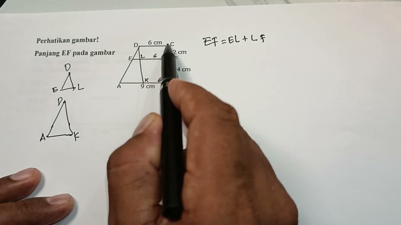 Trik mudah menentukan garis yang memotong 2 sisi pada trapesium