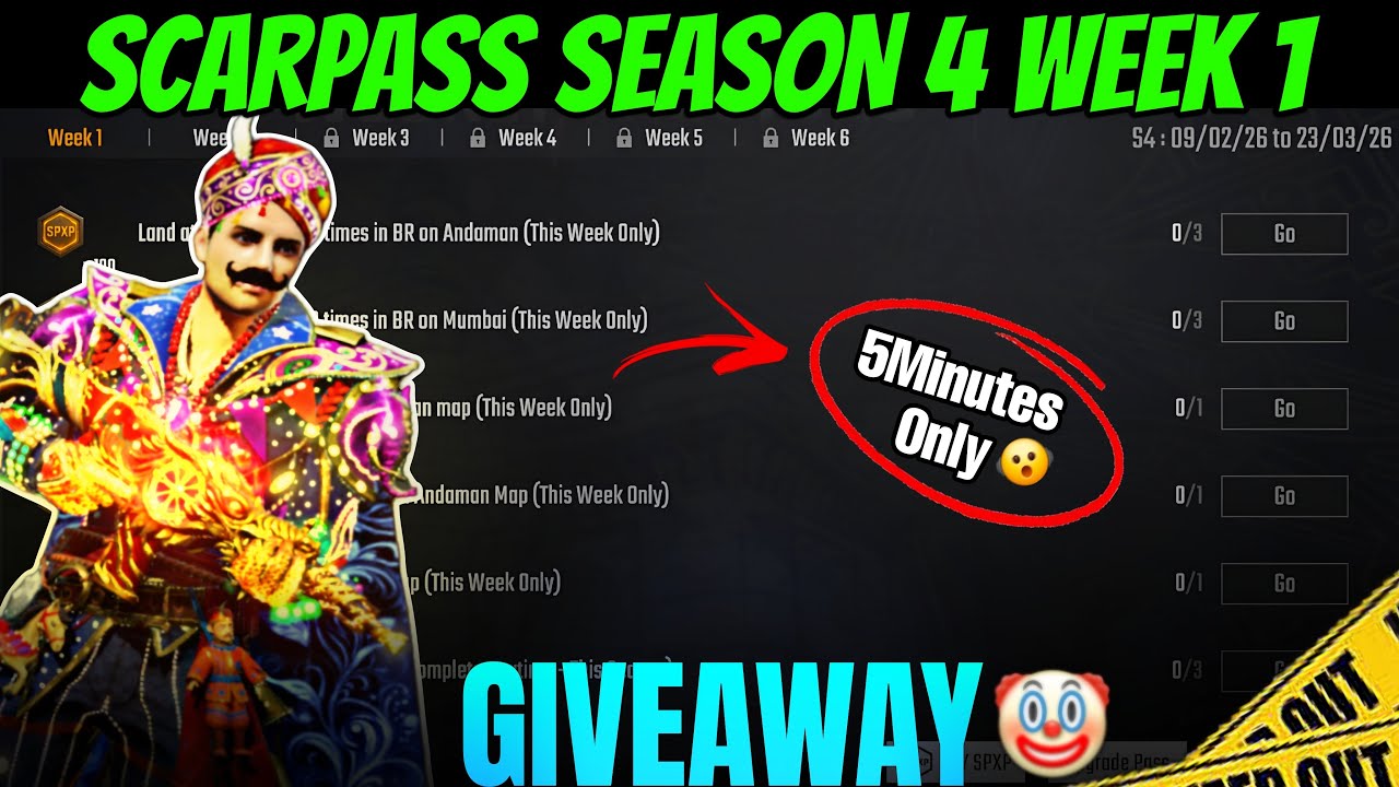 Scarfall 2.0 Scarpass Season 4 Week 1 Mission Explained| Scarpass Week 1 All Mission Complete 💯🔥