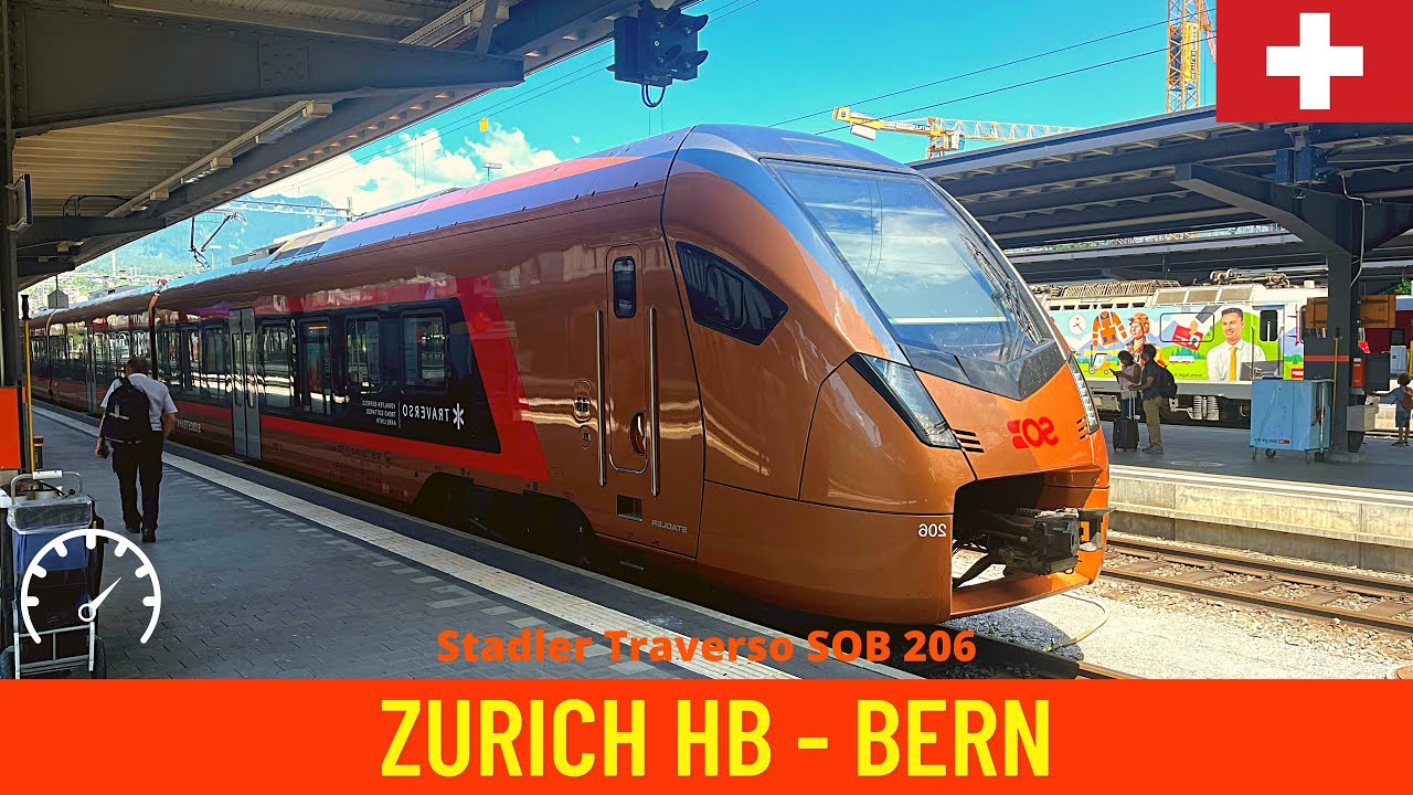 Cab ride Zürich - Bern / train drivers view in Switzerland in 4K (August 2022)