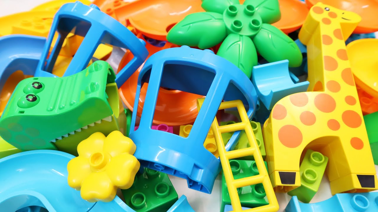 Satisfying Marble Run Building Blocks ASMR Big Wheel & Marbles