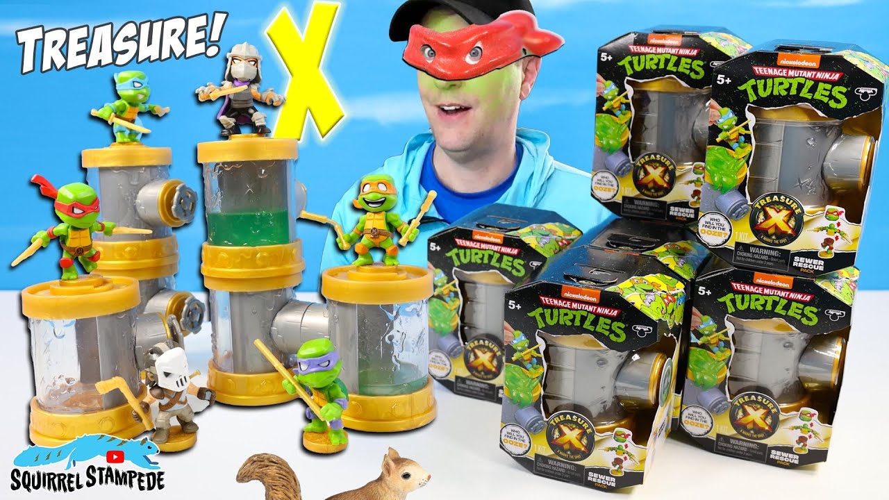 Обзор набора Treasure X Teenage Mutant Ninja Turtles Sewer Rescue Packs Squirrel Stampede!