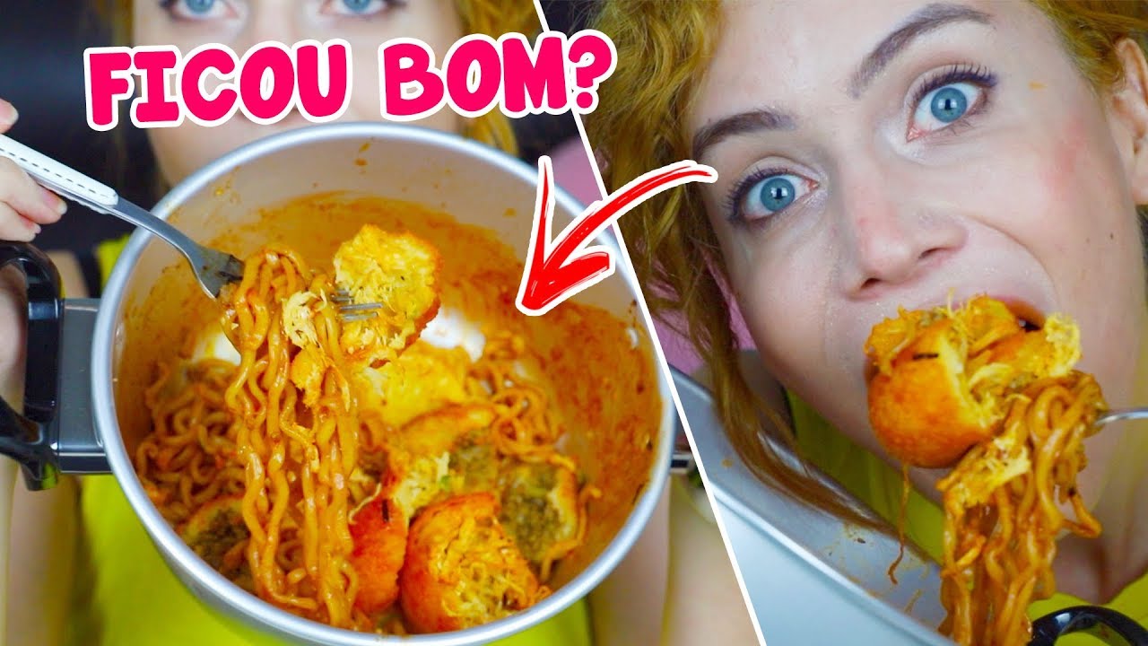 COZINHANDO O LAMEN COREANO MAIS APIMENTADO DO MUNDO ... COM COXINHA! (buldak bokkeum myun)