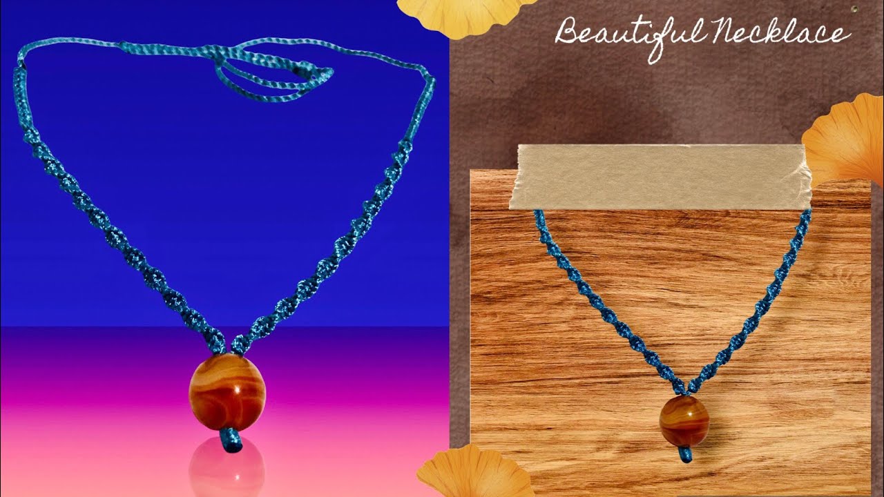 DIY Macramé Necklace with natural stone | for beginners | Easy to Do for everyone