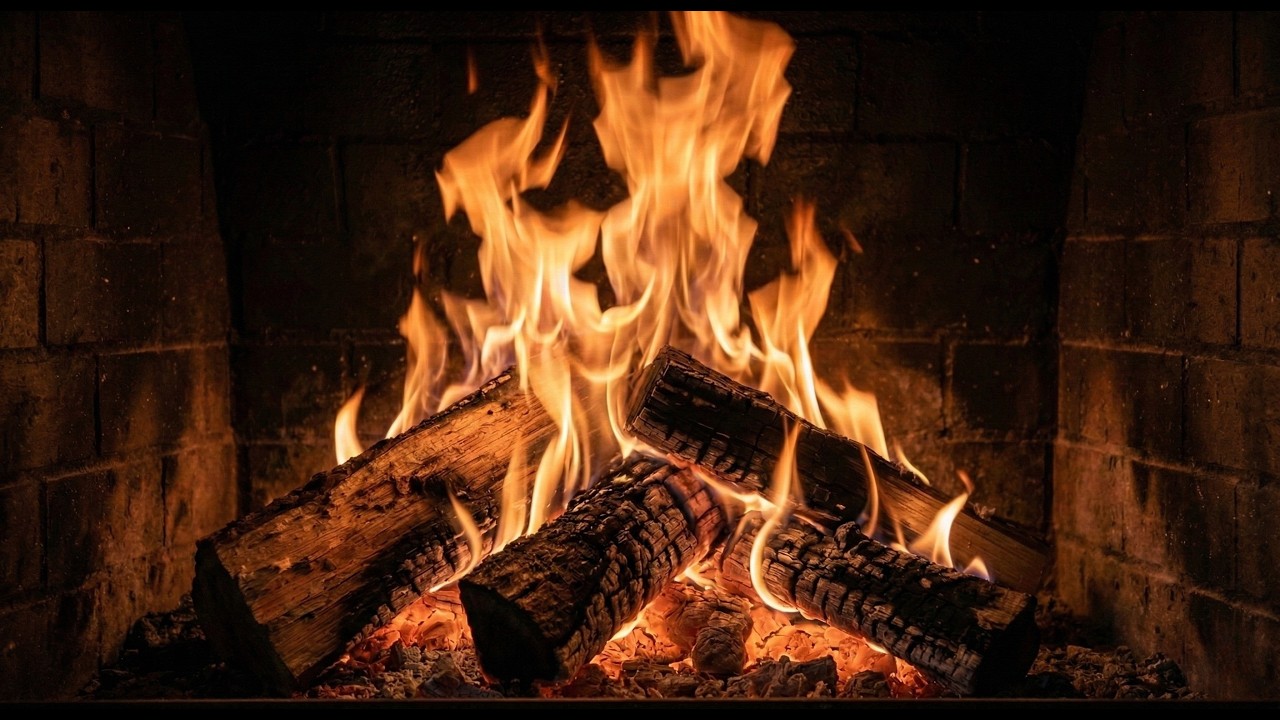 Dark Cinematic Fireplace in 4K 🔥 Powerful Controlled Flames | Deep Sleep & Focus Ambience