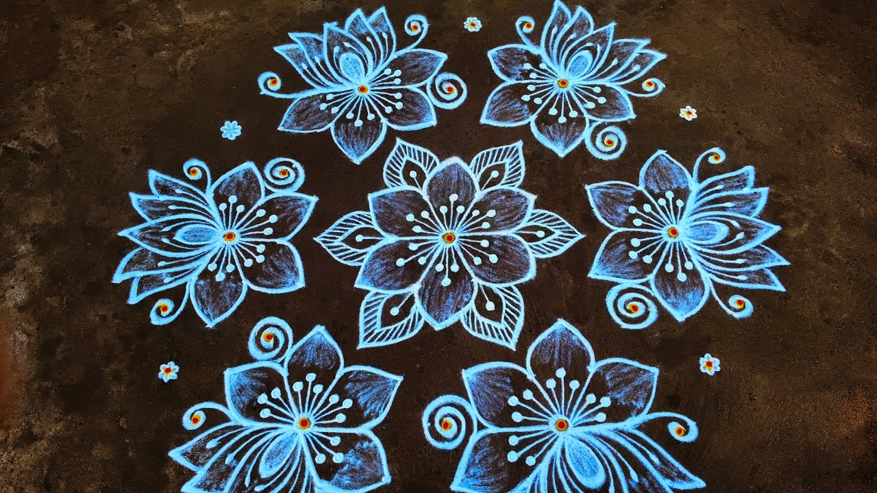 13*7 அழகான தாமரைக் கோலம்#rangoli #easyrangoli #youtube #viral #rangolidesigns #muggulu #trend #art 