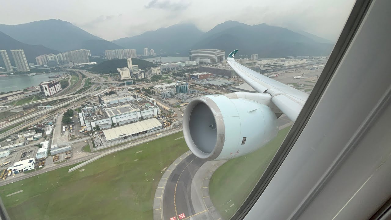 Cathay Pacific A350 take off from HKG