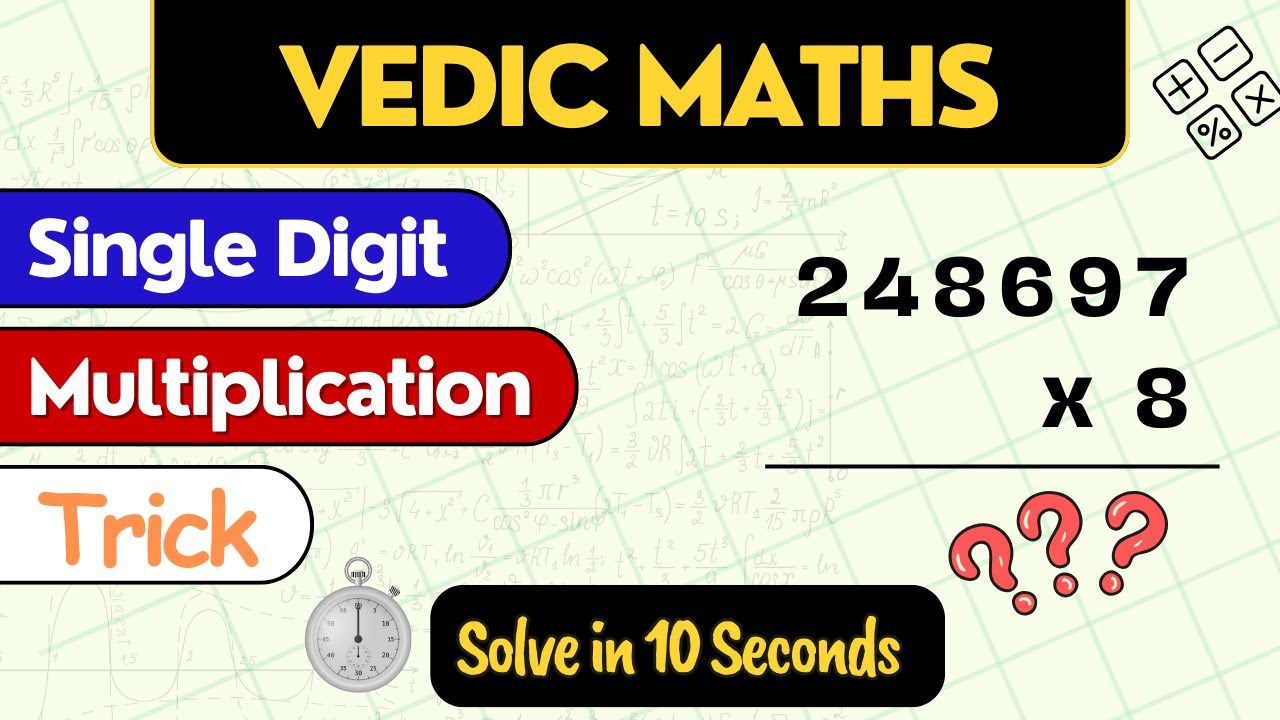 Single Digit Multiplication | Vedic Multiplication Trick | Vedic Maths Tricks for Fast Calculations