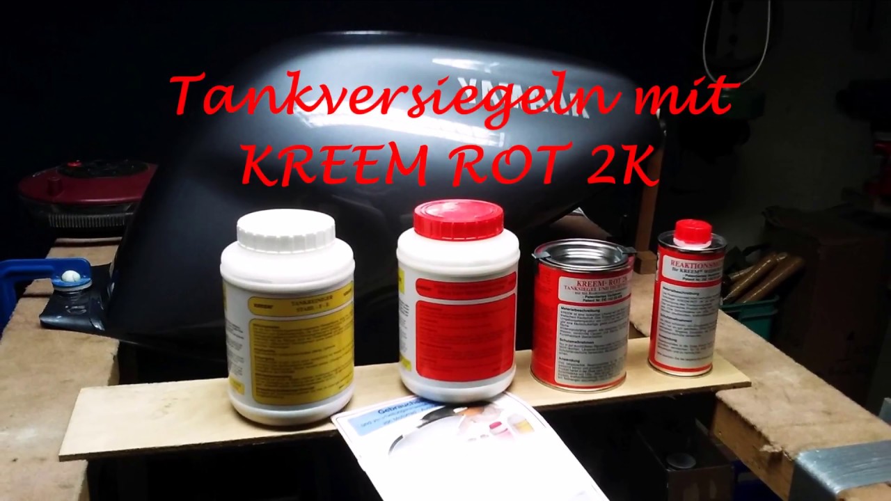 Motorradtank versiegeln  mit KREEM ROT 2K (HD)