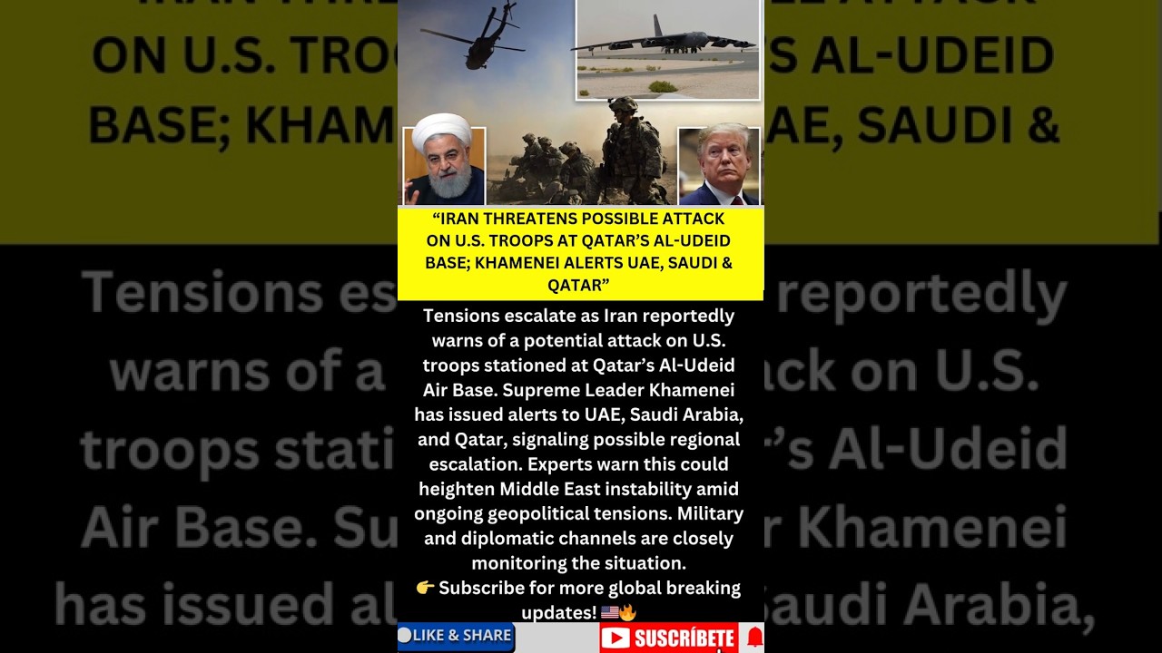 &ldquo;Iran Threatens U.S. Troops at Qatar&rsquo;s Al-Udeid Base! Khamenei Alerts Gulf Nations&rdquo; #shorts #news