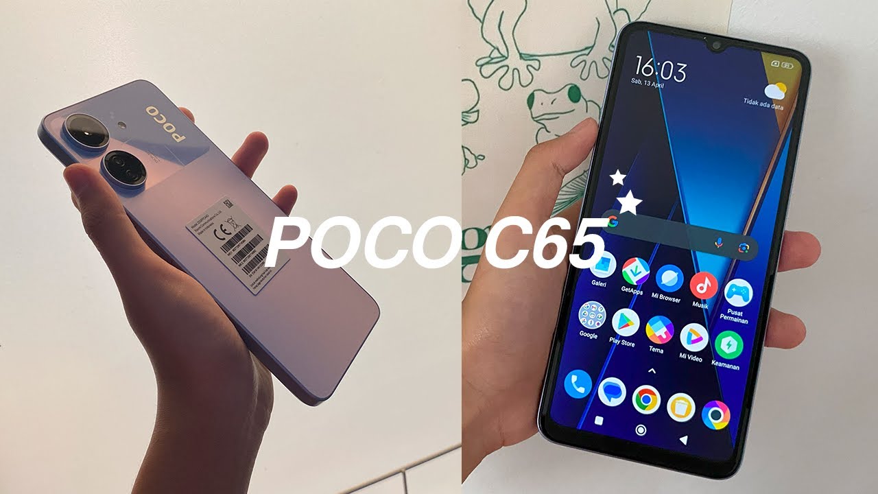 ★ POCO C65 Indonesia Aesthethic Unboxing +Theme Gaming Test 𖦹ׂ .