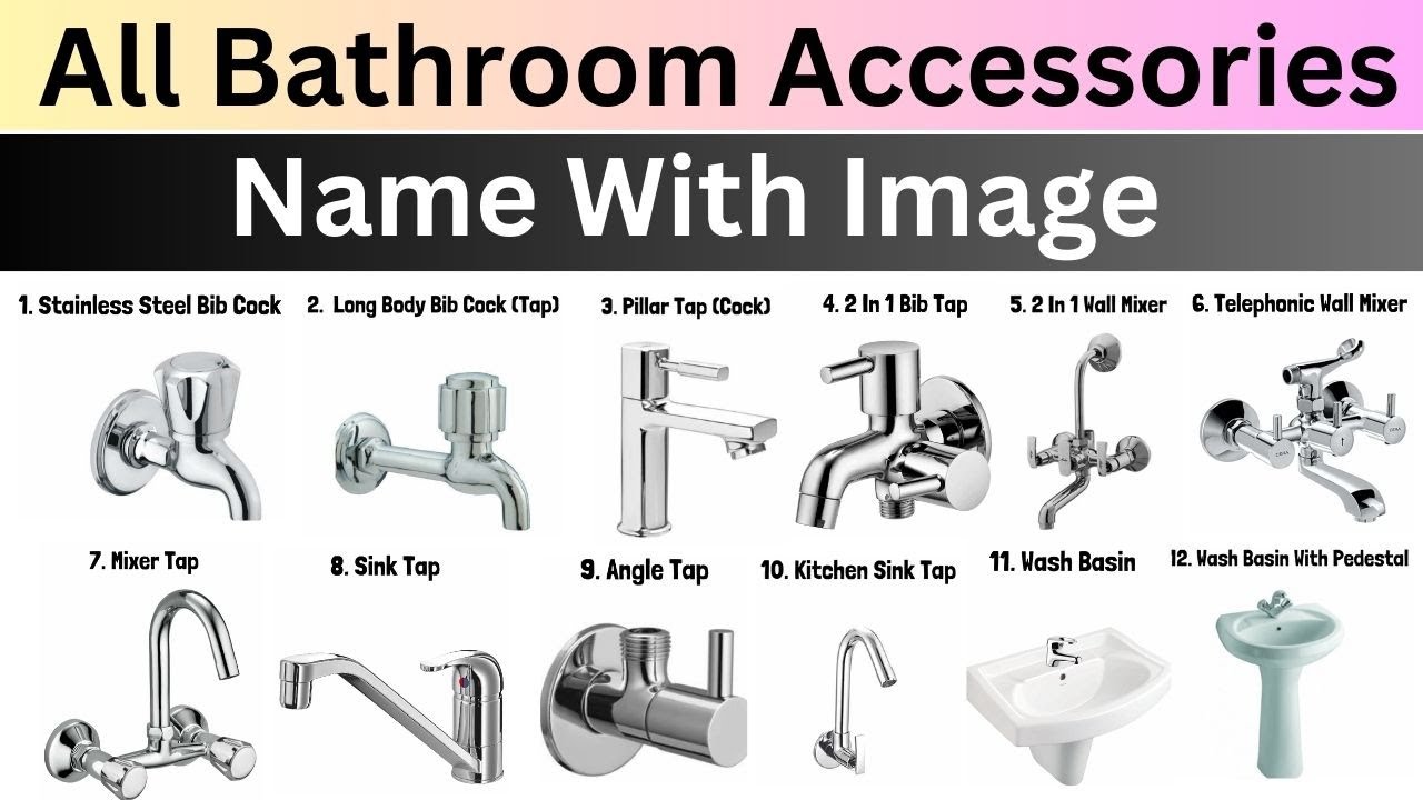 All Bathroom and Sanitary Fitting Name | Bathroom Fitting Names | Bathroom Accessories Name