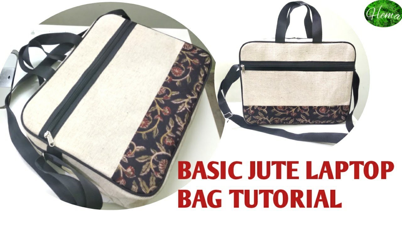 DIY Basic Jute Laptop Bag With Cutting&Stitching Video|Step By Step Simple