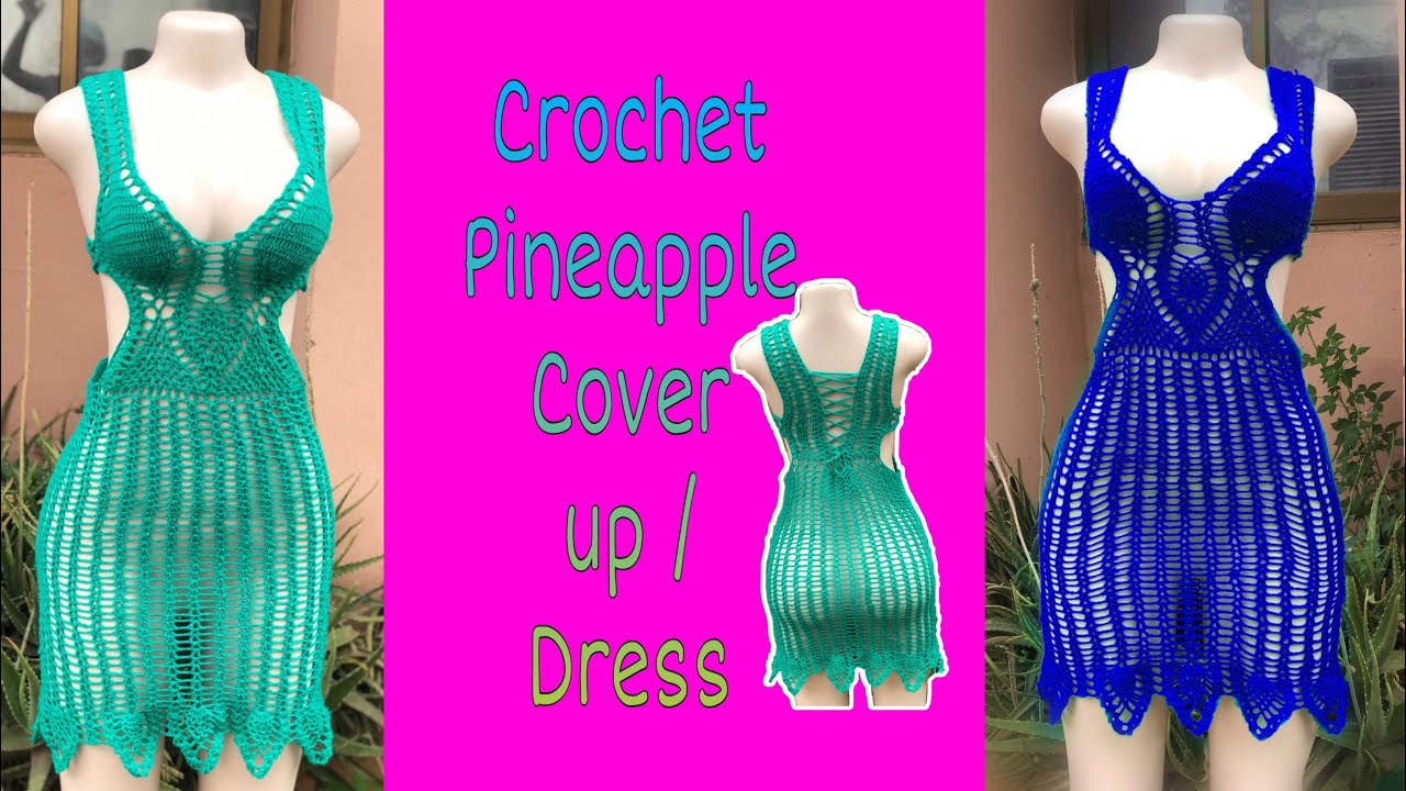 Crochet Pineapple Dress Cover up / Dress for All Sizes!!