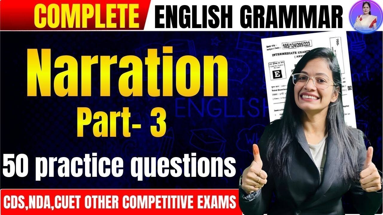 Oneshot Class on  Narration For CUET PG 2026 (LLB/MBA) English By Aparna ma'am #english #part-3