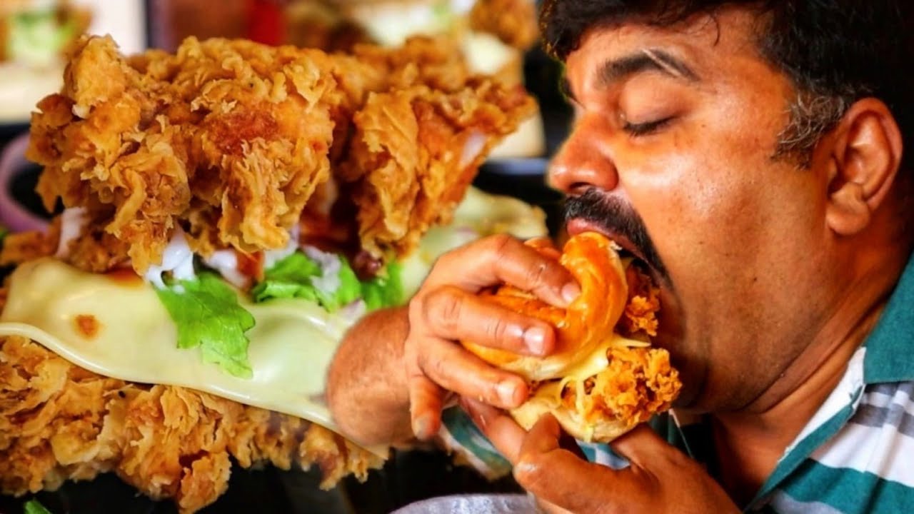 All FRIED CHICKEN, no buns - New BURGER destination near Airport | BIG FAT BURGER