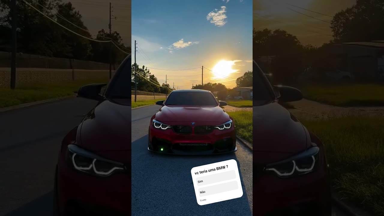 BMW vermelha no por do sol.         #bmw #carros #fyp