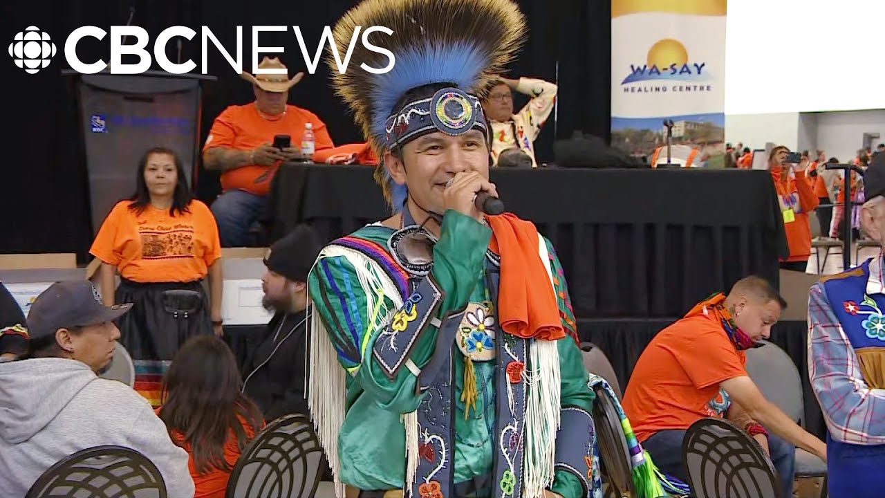 'This is reconciliation': Wab Kinew speaks at Orange Shirt Day powwow