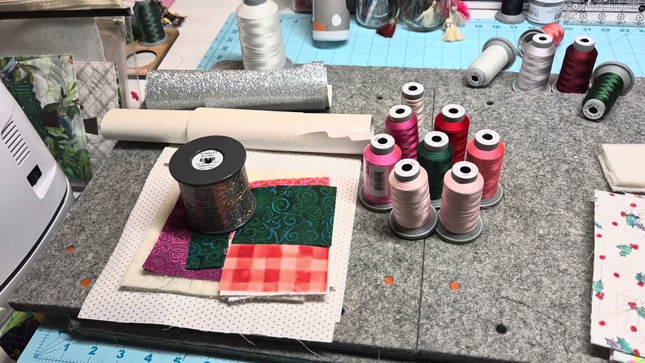 Kimberbell Mistletoe Mystery Quilt February Bell Block Using Moda Love & Cheer fabric and Scan n Cut