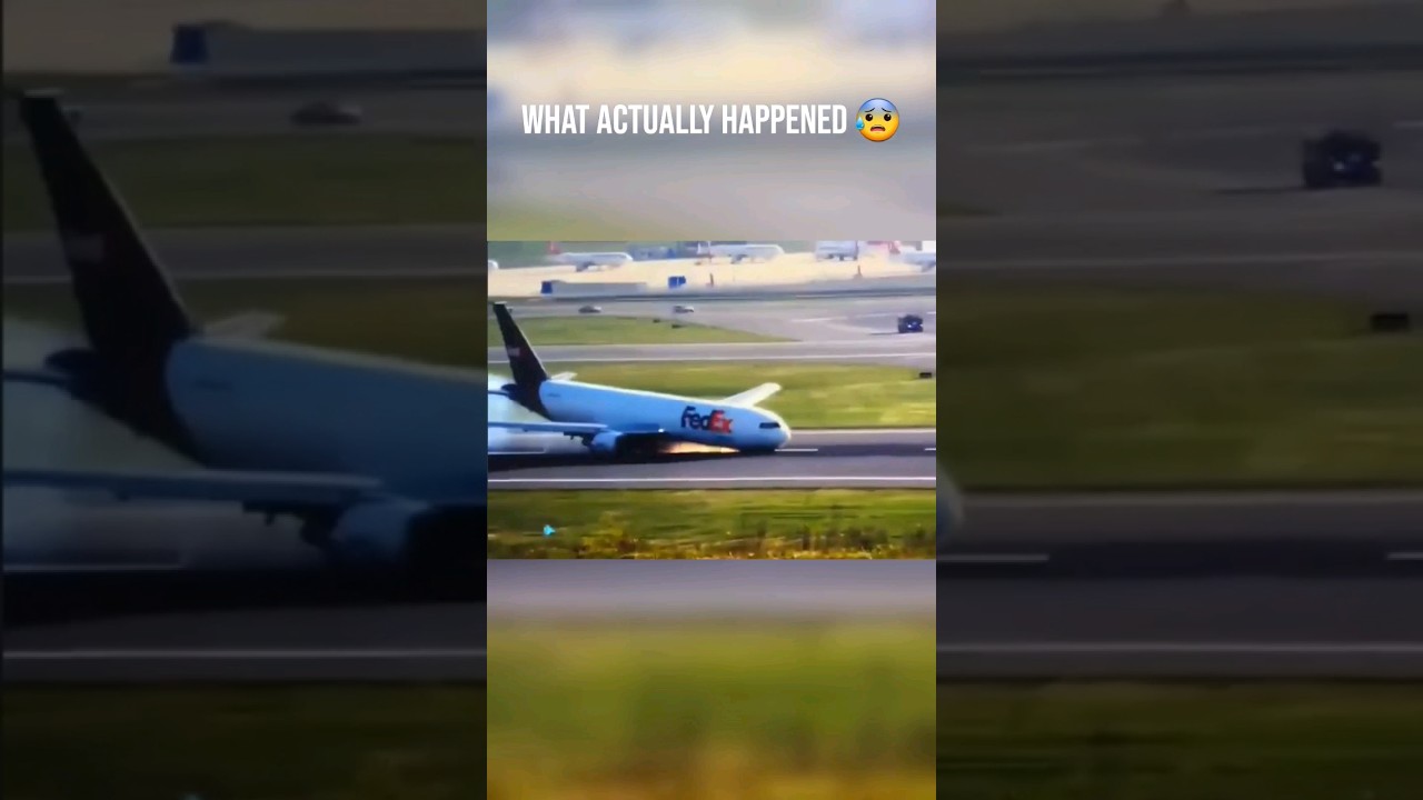 Landing without a nose gear 😔 #aviation #airplane #aviationlovers #aviationgeek #fedex #planecrash