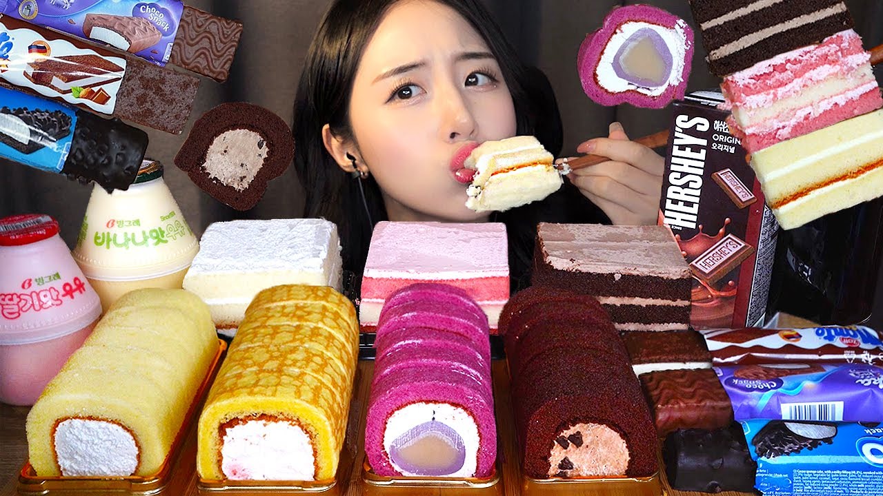 Корейский круглосуточный магазин Еда ASMR Мукбанг ДесертㅣШоколад КексㅣMukbang Cake Dessert