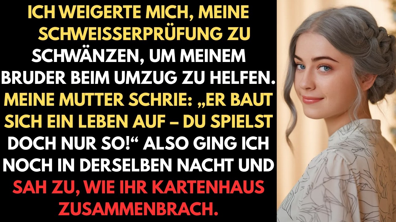 Ich weigerte mich, meine Schwei&szlig;erzertifizierungspr&uuml;fung zu schw&auml;nzen, um meinem Bruder beim Umzug