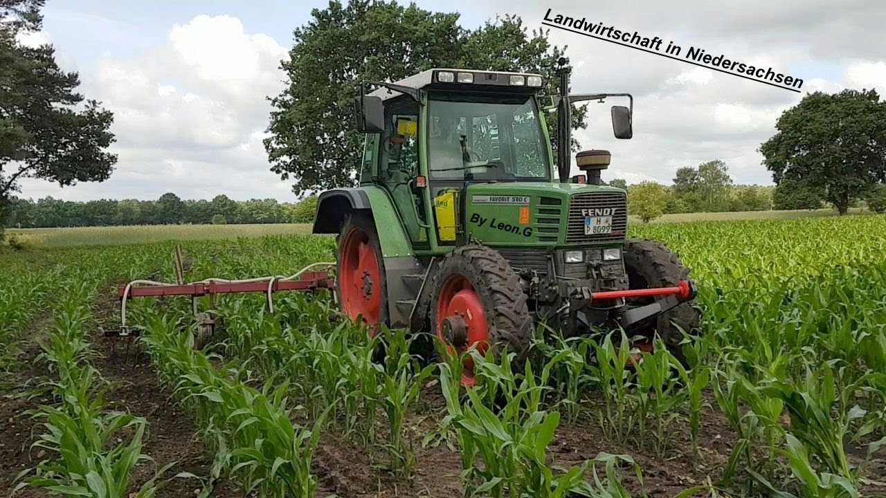 [GoPro] Fendt 510C bei der Grasausaat im Mais