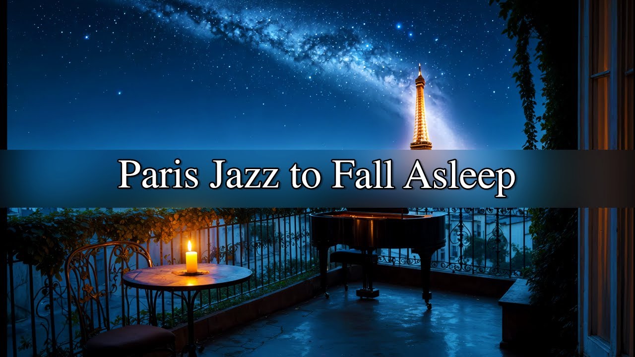 Paris Jazz to Put You to Sleep | Midnight Balcony Ambience Over Rooftop Paris