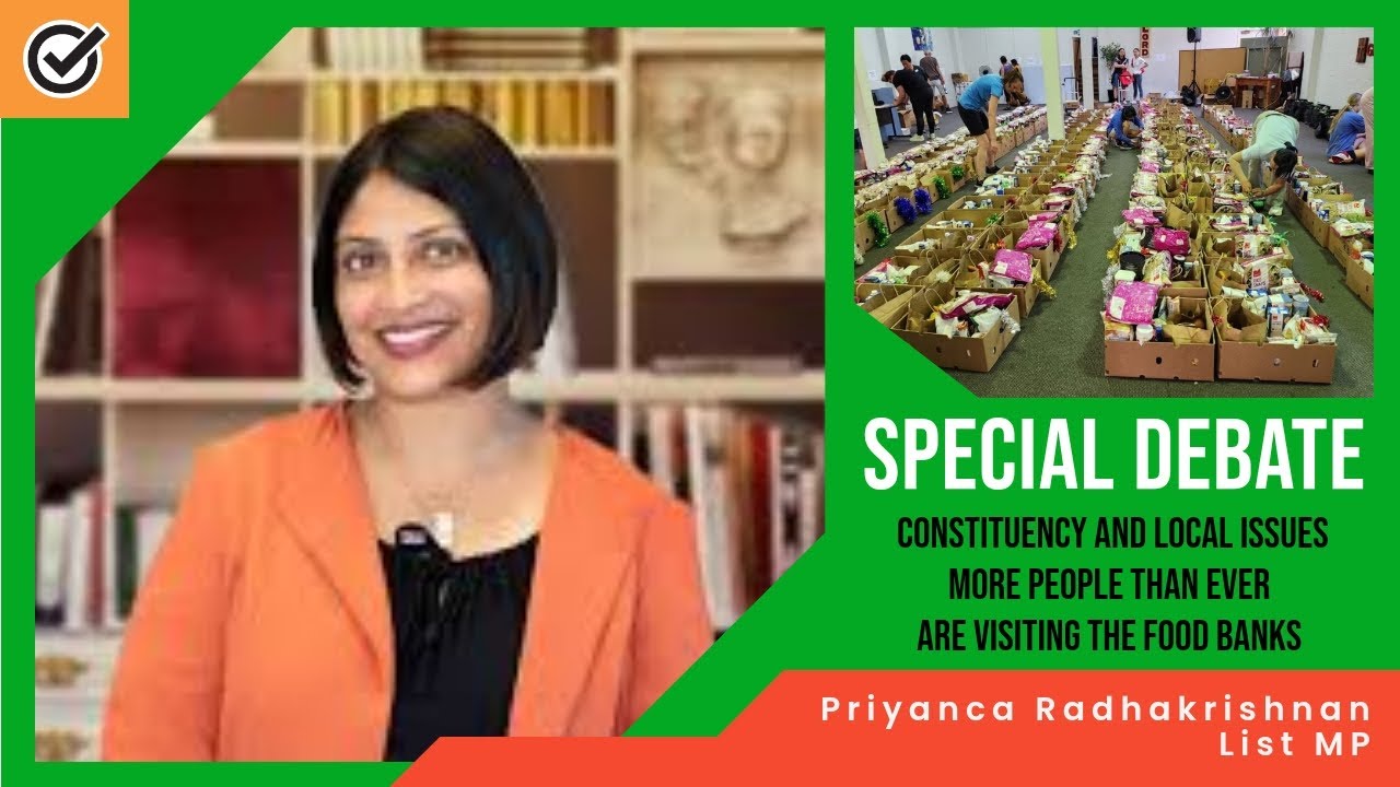 Priyanca Radhakrishnan on the food bank usage - Constituency & Local issues Debate