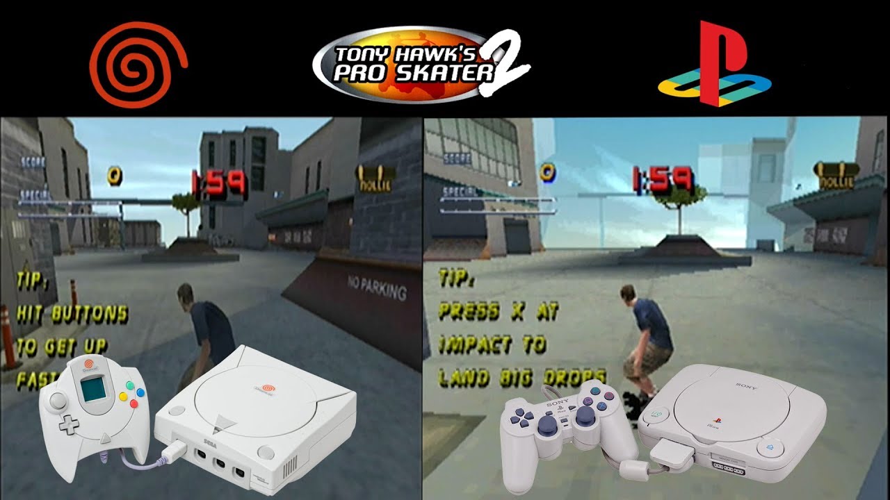 Dreamcast vs PS1 - Tony Hawk's Pro Skater 2