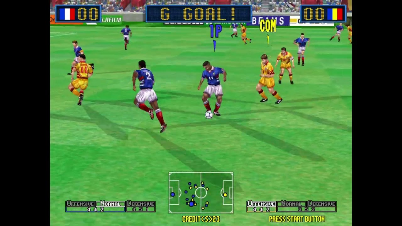 France Playthrough - Virtua Striker 2 2000 Naomi