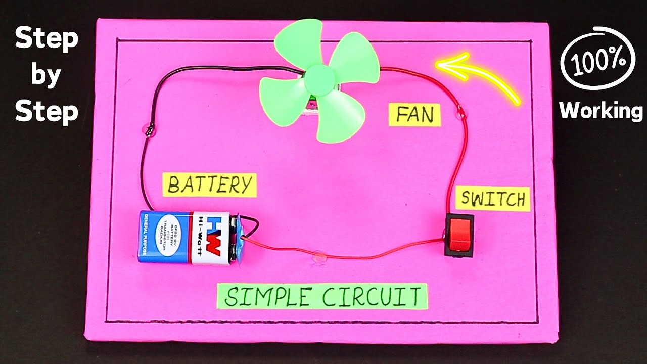 How to Connect DC Motor Fan to Switch and Battery | DIY Simple Electric Circuit | Working Model