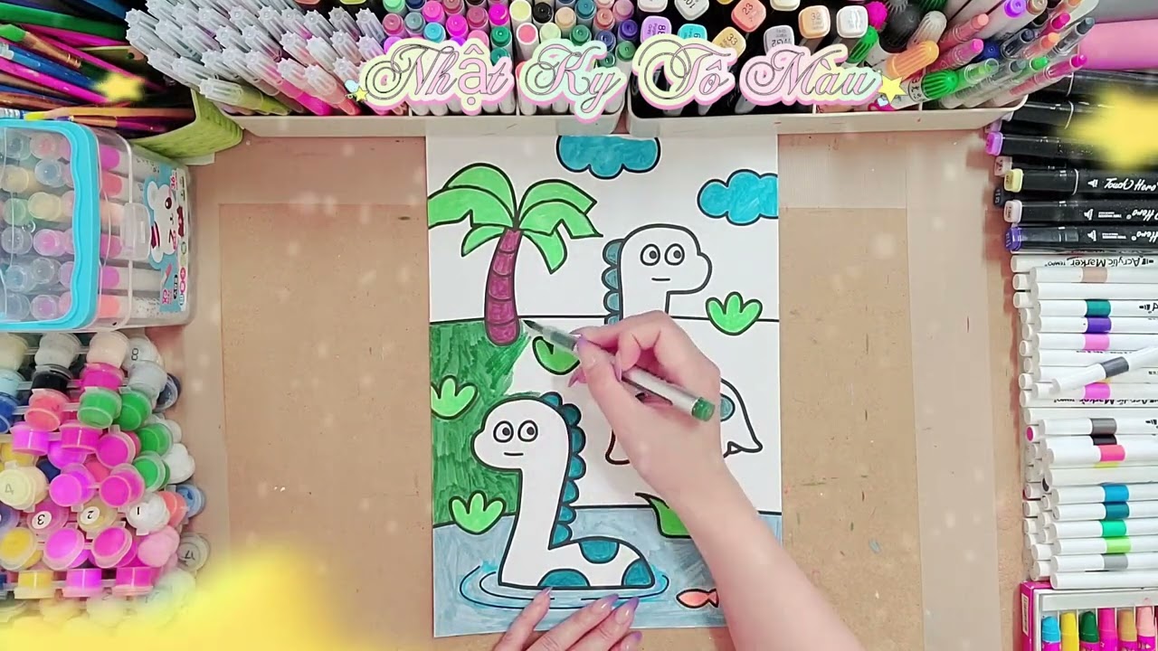 Vẽ tranh nước #着色 #TranhTôMàu #สมุดระบายสี #coloring book #塗り絵 #색칠하기 책。