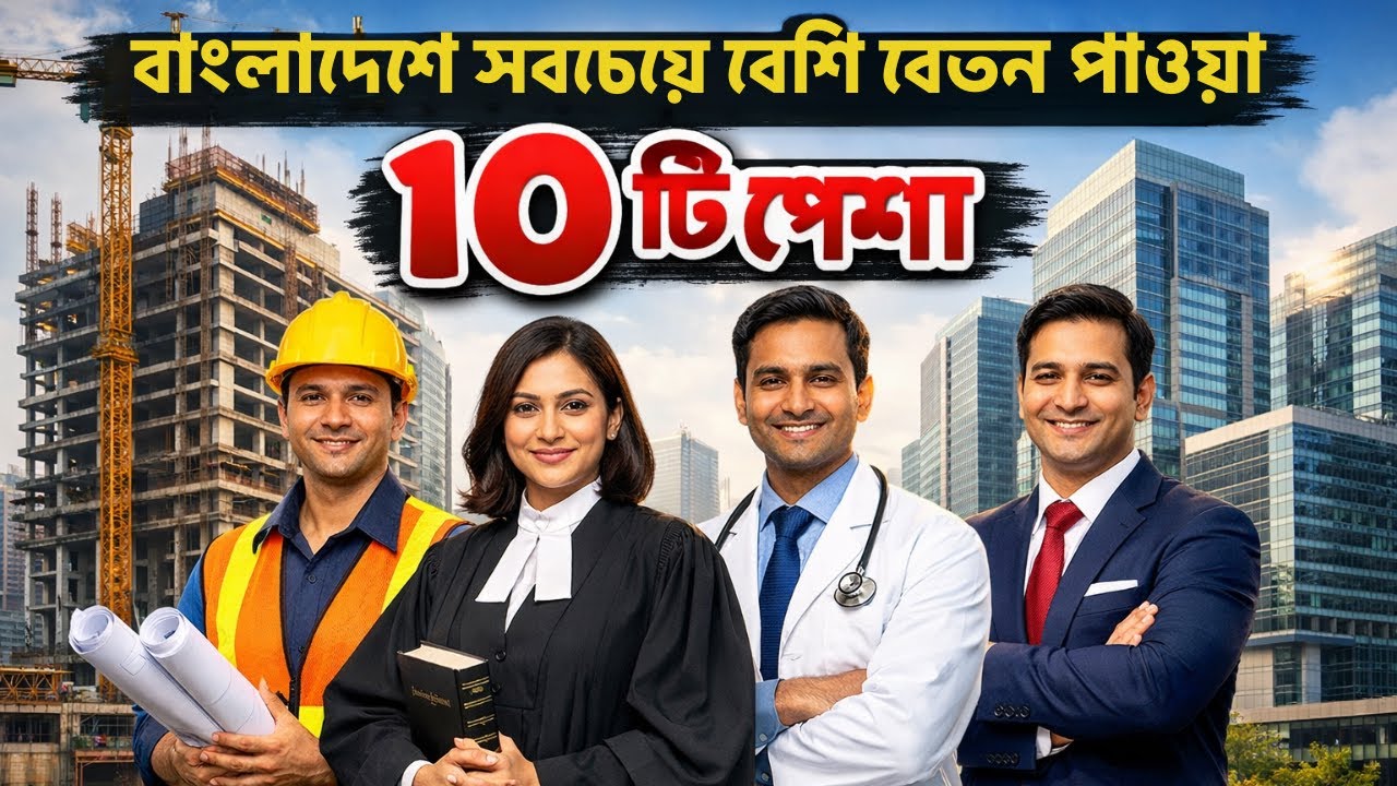 বাংলাদেশে সবচেয়ে বেশি বেতন পাওয়া ১০ টি পেশা
