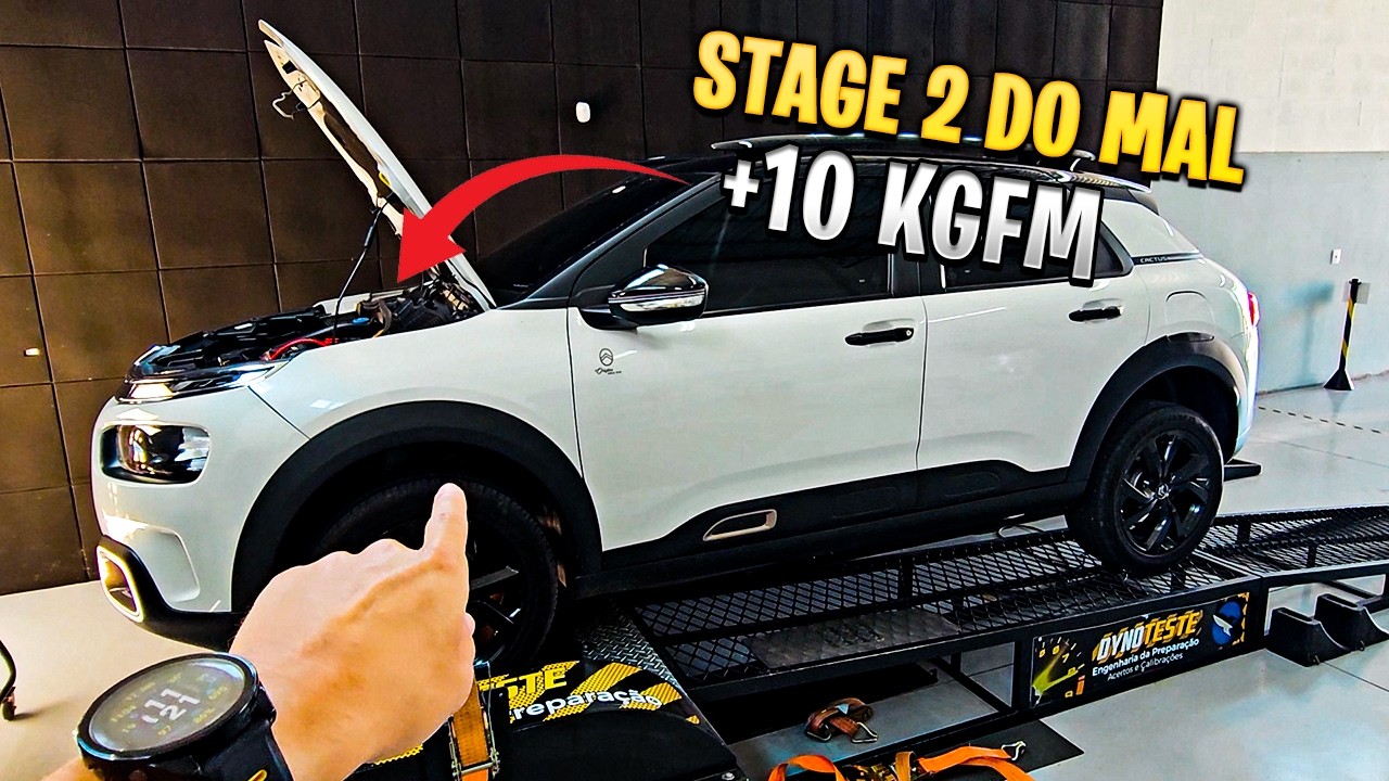 Citroen C4 Cactus Stage 2. Motor THP 1.6 Turbo Flex entregando muita força. Downpipe e DV+