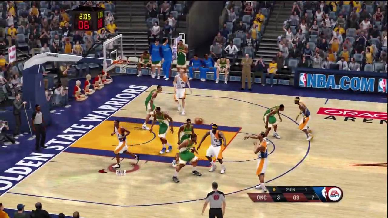 NBA Live 10 (Xbox 360) Gameplay: Seattle Sonics vs. Golden State Warriors