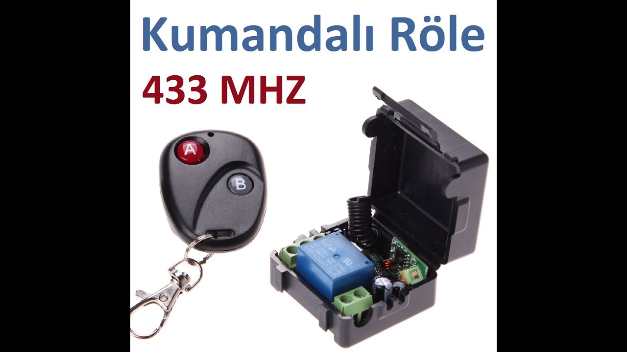 RF Uzaktan Kumandalı Röle 433 MHz - 12V DC Besleme - 220V AC Anahtarlama