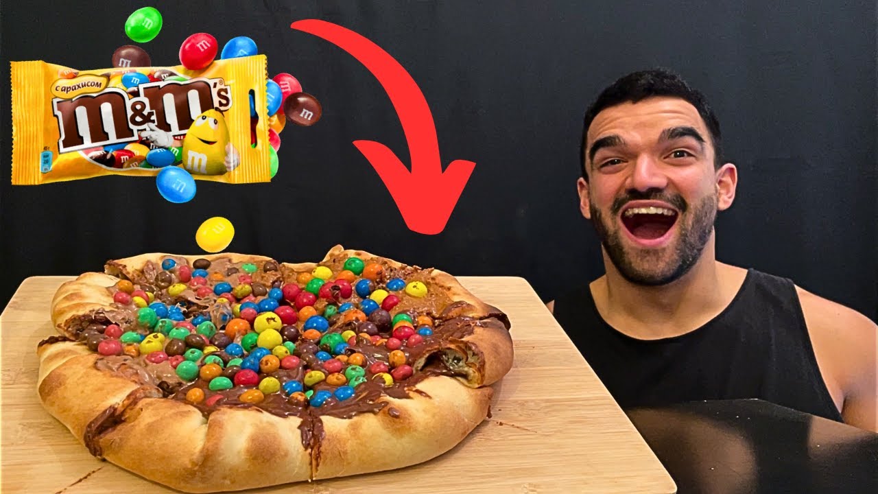 ASMR MUKBANG NUTELLA & M&Ms PIZZA, KINDER BUENO PIZZA, BISCOFF PIZZA, SWEET PIZZA